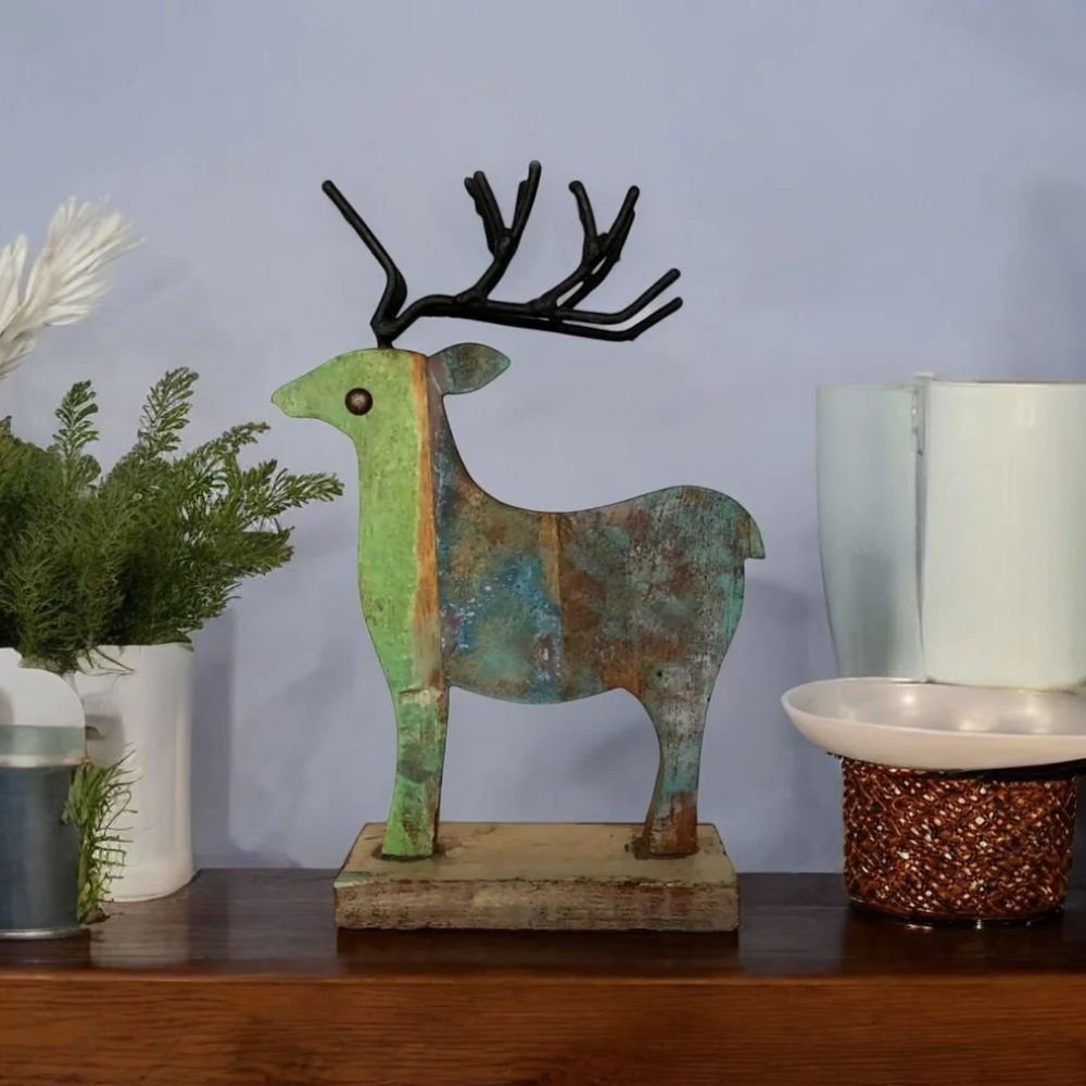 7 Recycled Scrap Wood Deer - Image 1