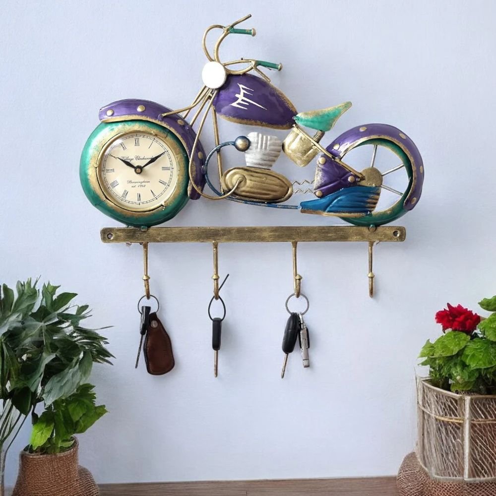 7 Bike Blue Iron Key Holder - Image 1