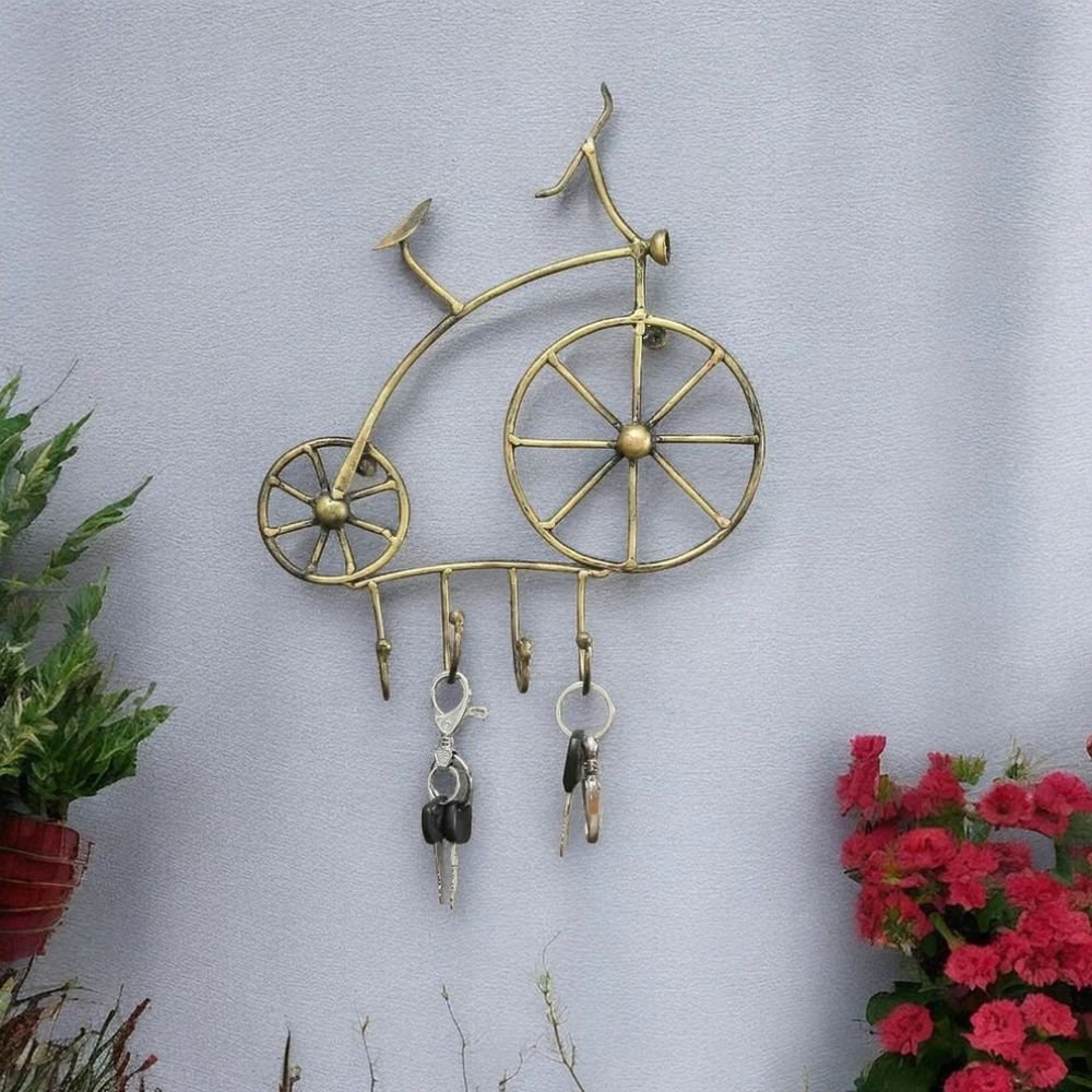9 Antique Metal Cycle Key Holder with 4 Hooks - Image 1